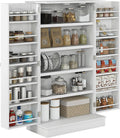Kitchen Pantry Storage Cabinet with 5-Tier Shelving,12 Spice Racks,Buffet Kitchen Sideboard,for Kitchen,Dining Room,11.75 * 23.5 * 41