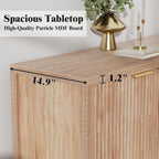 Fluted Sideboard Buffet Cabinet, 55" Large Storage Buffet Cabinet with 4 Doors and Adjustable Shelves, Modern Sideboard Console Table for Living Room,Entryway,Dinning Room,Kitchen-Grey