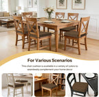 2.5 Inch Thick Dining Chair Cushions Set of 4 with Ties Non-Slip 16.5" x 16" Seat Cushions with Machine Washable Cover Comfy D-Shaped Kitchen Chair Pads Brown