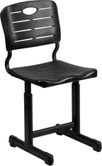 Flash Furniture Nila Set of 12 Adjustable Height Black Student Chair with Black Pedestal Frames