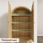 IDEALHOUSE 72" H Arched Kitchen Pantry with 2 Drawers, Farmhouse Wooden Tall Kitchen Storage Cabinet w/ 2 Doors & 3 Shelves, Versatile Freestanding Food Cupboard for Kitchen, Dining Room, Natural