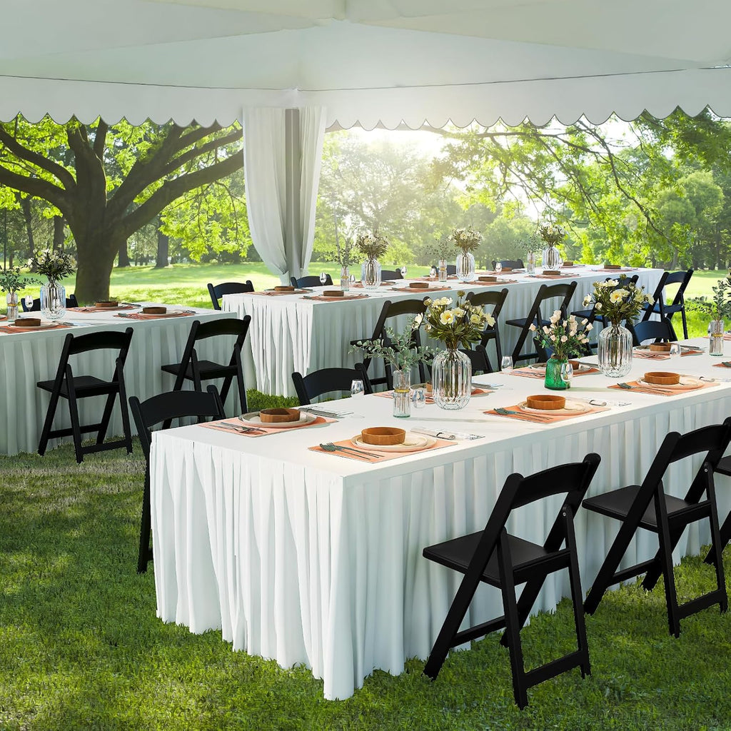 Resin Folding Chairs with Cushion - 4 Pack Black Folding Chairs, Lightweight Plastic Chairs, Comfortable Foldable Chairs for Wedding, Party, Home, Event, Indoor/Outdoor Use, 600lbs Capacity