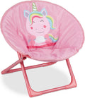 Relaxdays Children's Folding Armchair, Unicorn, H x W x D: 47 x 50 x 48 cm, for Indoor or Outdoor Use, Pink