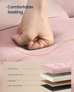 SONGMICS HOME Ottoman with Storage, Removable Lid, Folding Storage Chest, Easy Assembly, for Entryway, Bedroom, Living Room, 15.2 x 30.2 x 15.2 Inches, Velvet, Pink
