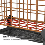 AWTATOS Umbrella Holder Entryway, Umbrella Stand Freestanding, Brown | Metal Square Umbrella Rack Organizer with a Removable Drip Tray, Hooks