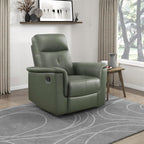 Lexicon Swivel Glider Recliner Chair, Comfy Nursery Glider, Top Grain Leather Match Recliner, Manual Reclining Chair for Living Room/Office/Apartment, Green