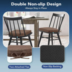 Chair Cushions for Dining Chairs, Non Slip Chair Pads with Ties and Washable Covers, Memory Foam Kitchen Chair Cushions Set of 4, 16"X16"X2.5", Brown