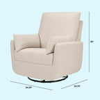 Davinci Juno Swivel Glider, GREENGUARD Gold Certified, Beach | FSC & CertiPUR-US Certified Glider w/ 360° Swivel & Metal Base - Spacious Seating for Extra Comfort - Fully Assembled