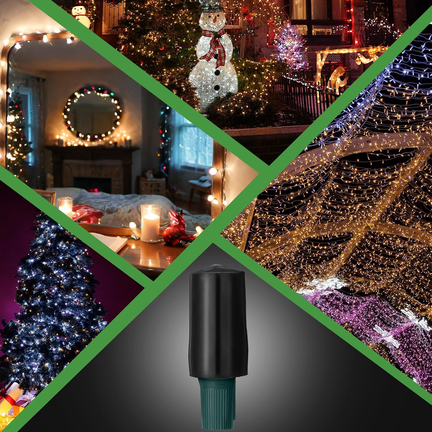 Cinnvoice 20 Pcs No Glow Christmas Bulbs Light Caps Compatible with C9 LED String Lights Rubber String Lights Caps Soft Christmas Blackout Light Cap Covers