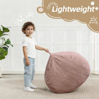 2.5FT Bean Bag Chair with Memory Foam Filling, Pink | Corduroy Fluffy Beanbag Chair for Kids and Teens, Comfy Floor Chair for Living Room Bedroom