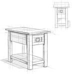SIMPLIHOME Monroe Solid Acacia 14 inch Wide Rustic Narrow Side Tables in Distressed Charcoal Brown for the Living Room and Bedroom (Set of 2)