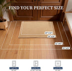 YIHOUSE Indoor Door Mat 24" x 36", Non-Slip Washable Entryway Mat, Dirt Trapper Absorbent Entrance Mat, Low Profile Floor Mat for Front/Back Door, Entryway, Khaki