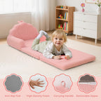 Airpanda Kids Chair and Couch, 2-in-1 Foldable Kids Sofa Chair, Convertible Soft Couch for Reading, Playtime and Relaxing, Removable Washable Cover, Pink