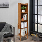Modern End Table, Side Table Cabinet, Five-Tier Side Table, Wood Bookcase Organizer with Open Shelves for Living Room & Home Office