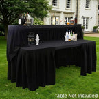 Vercraft Portable Bar Top Riser Tables Folding Bar Riser Mobile Table Foldable Portable Risers with Skirt for Events Wedding Banquet Home Party Picnics (Table Not Included)(Black Skirt,6 ft,Black)