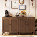 Sideboard Buffet Cabinet with Storage, Modern Accent Cabinet with Adjustable Shelf & Solid Wood Legs, Farmhouse Coffee Bar Cabinet for Living Room, Kitchen, Entryway, Walnut*2 pc