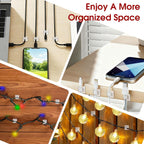60PCS Adhesive Cable Clips, Heavy-Duty Cord Clips for Cable Management, Outdoor Christmas Light Clips Hooks, Traceless Clear Wire Holders Cord Organizer for Wall, Desk, LED, Car(Small)