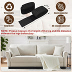 3''×132'' Adjustable Under Couch Blocker, 2 Pack Elastic Gap Guard Stopper, Furniture Barrier Block Prevent Kids Pet from Sliding Under Sofa Bed Cabinet