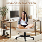 Vigosit Criss Cross Wheeled Chair - Adaptable Comfort for Every Need, High-Backed, with Adjustable Wide Armrests, Anti-Skid Fabric Upholstery, and a Sleek Modern Aesthetic for Home Office Use