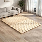 LILYPELLE Floor Bed Frame, Solid Wood Japanese Tatami Bed Frame, Foldable & Breathable & Moisture-Proof Bed Plate for Futon Mattress or Floor Sleeping, Standard Queen