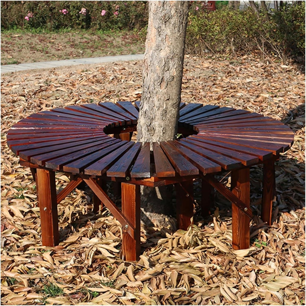 Circular Wooden Patio Wrap Seat Chair,Tree Bench Wrap Around Tree Bench,for Garden,Lawn,Patio,Backyard