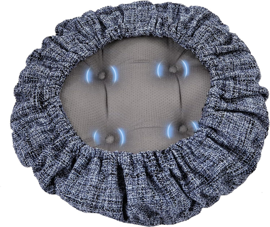 SINOSSO Modern Bar Stool Cushion Dia.13, Fashion Interweaving Design Anti-Skid Silicone Round Stool Seat Cushion Cover Padded (Blue, M,1)