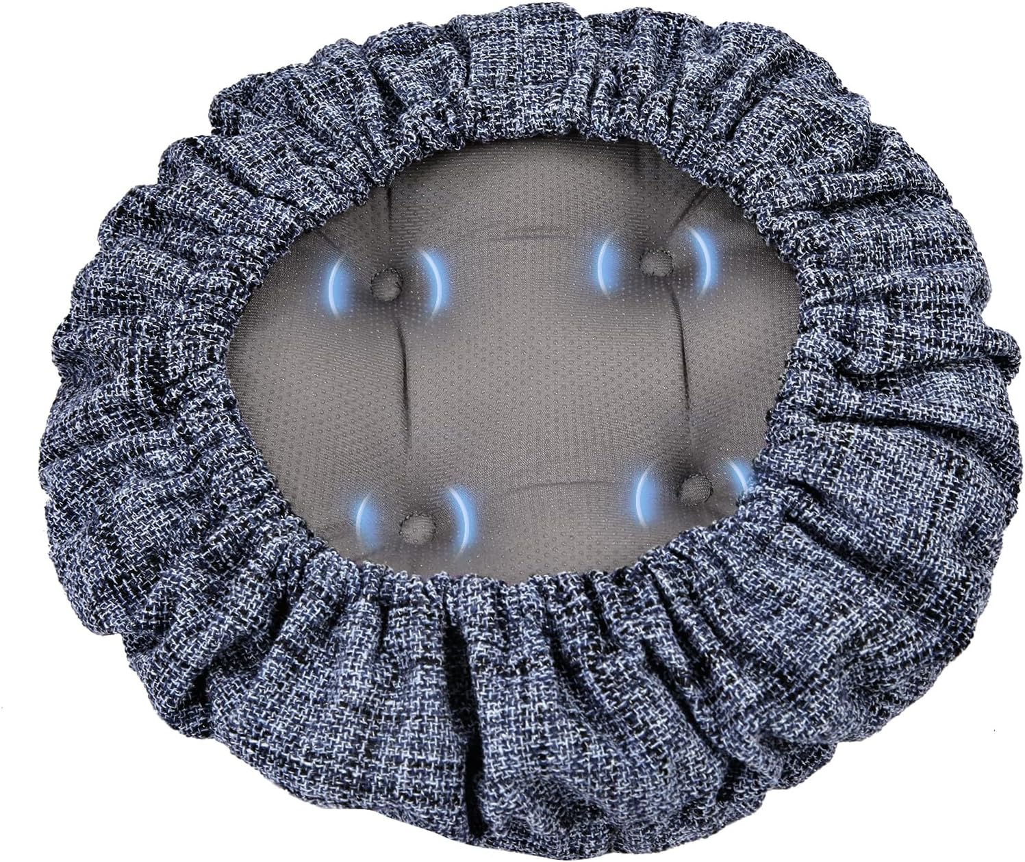 SINOSSO Modern Bar Stool Cushion Dia.13, Fashion Interweaving Design Anti-Skid Silicone Round Stool Seat Cushion Cover Padded (Blue, M,1)