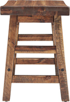 Durango 20-Inch Saddle Seat Stool – Backless Solid Wood Kitchen Stool for Dining Table, Counter, or Entryway – Rustic Farmhouse & Industrial Accent Seating by Alaterre Furniture
