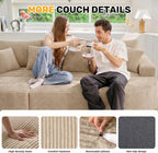 120" Oversized Round Sofa Bed, Modular Sectional Cloud Couches for Living Room, Convertible Corduroy Boneless Couch Sleeper Sofa Set, No Assembly Required, Khaki 1 PCS