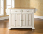 Crosley Furniture Alexandria Wood Top Rolling Kitchen Island Storage Cart, Microwave Stand, Spice Rack, White