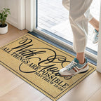 Mat Doormat for Outside Entrance Durable Christian Mat for Front Door Low-Profile Indoor Outdoor Mats Non-Slip Backing with God Floor Rug for Living Room Religious Gifts Home Decor 16.9 x 29.9 Inch
