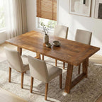 SIMPLIHOME Whitley Dining Table - 72 inch Wide Solid Mango Wood Rectangular Table in Medium Brown, Modern Farmhouse Style for Dining Room or Kitchen with Extra-Thick Trestle Base, Seats 6