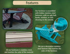 Amish Craftsmanship Made in USA 2FT Heavy Duty Poly Lumber Wood Porch Glider Premium Colors HDPE with No wood fibers Lancaster Series Rollback design 500 lbs Limit With Cupholders Solid-Green