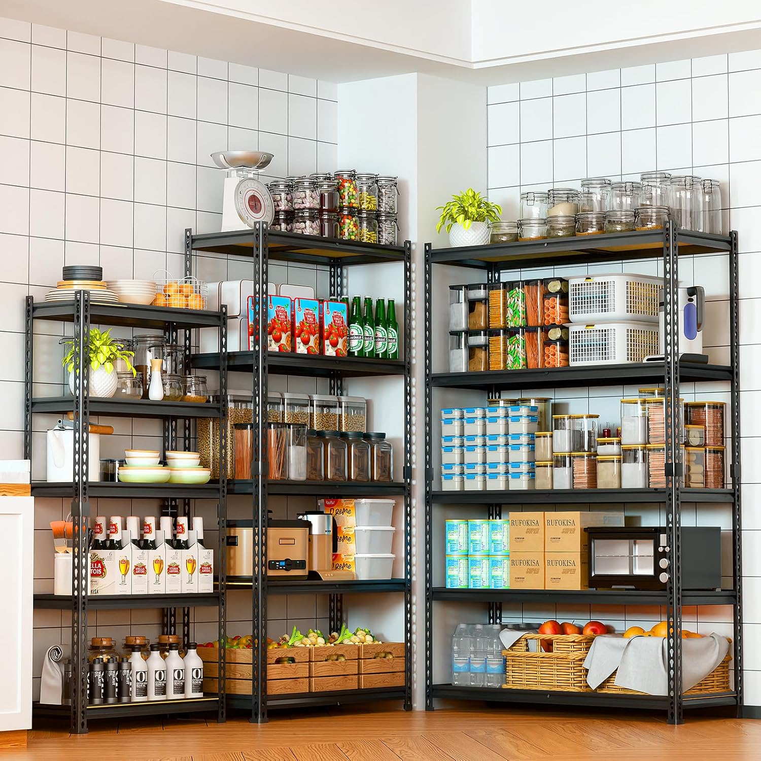LEVELEVE 5-Tier Storage Shelving Unit, Metal, for Kitchen, Garage, Laundry Room, Adjustable, 30" L x 12" W x 60" H, Rectangular