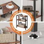 End Table with Charging Station, 3-Tier Side Table for Small Space, Skinny Nightstand with USB/Type C Port and 2 Outlets, Slim Beside Table for Living Room, Bedroom, Balcony, Rustic Brown