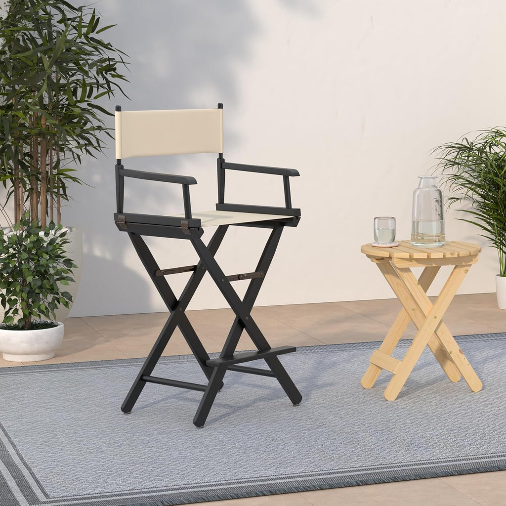 Casual Home 30" Director's Chair Black Frame-with Wheat Canvas, Bar Height