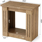 Tribesigns End Table, 2-Tier Farmhouse Skinny Side Table with Storage, Wooden Nightstand End Tables for Living Room, Bedroom, Office, Small Spaces, Brown