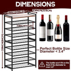 40 Bottle Wine Rack Freestanding Floor, 8-Tier Wine Storage Racks with Table Top, Detachable Wine Bottle Holder, Bar Stand Display Shelf for Kitchen, Bar, 18" L x 9.3" W x 33" H