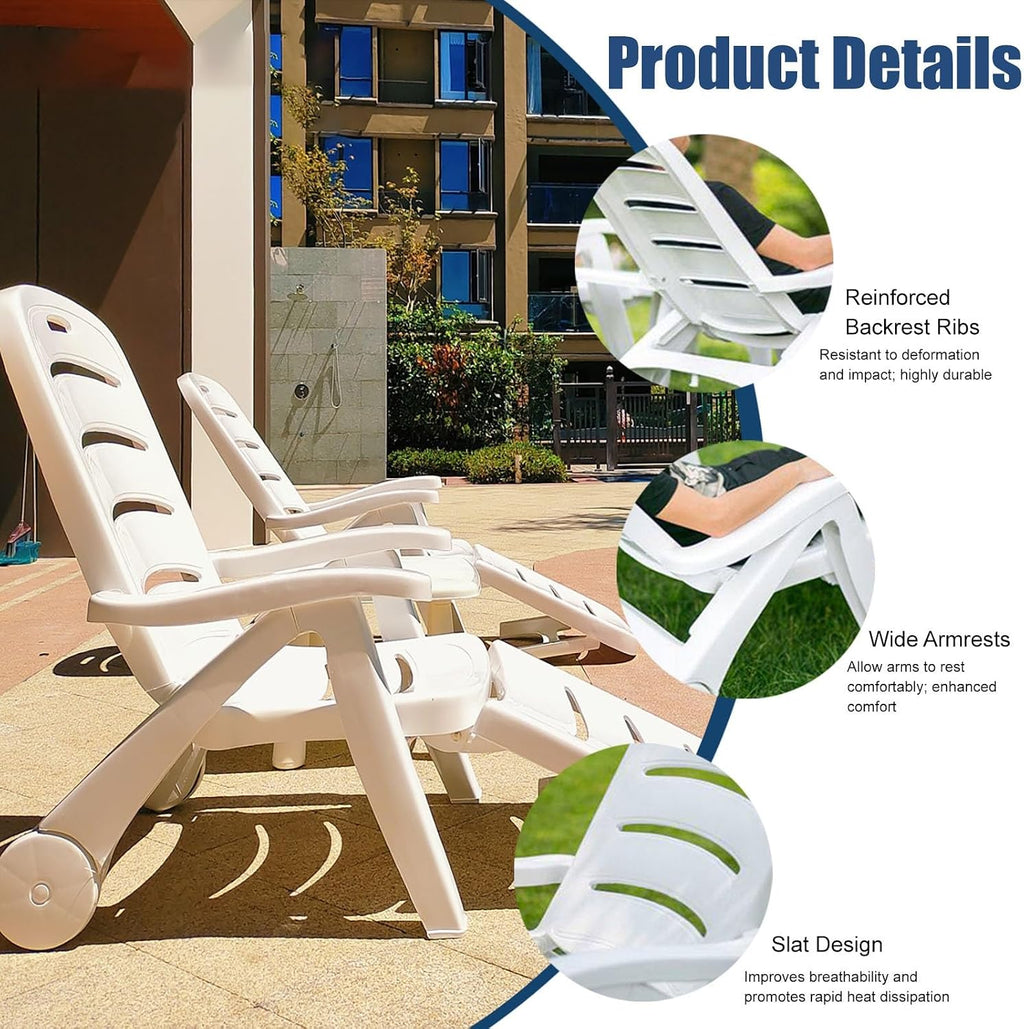Kids Lounge Chair Outdoor, with High Backrest, Arm Rest, Adjustable Reclining Design, Durable Construction, Portable & Lightweight for Backyard, Poolside, or Beach