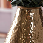 ANDALUCA Decorative Metal Vase with Hammered Rustic Bronze Ombre Finish 12in