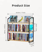 3-Tier CD Holder, CD Storage Rack for Non-slip Feet, Premium Display Organizer Tower for Collection, Modern Heavy-Duty Storage Shelf 11 lb Per Shelf Capacity, Store up to 123 CDs