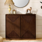 LKTART Mid Century Modern Sideboard Buffet Storage Cabinet with Doors and Shelves,Wood Coffee Bar Storage Cabinets for Kitchen, Dining Room, Living Room-Dark Walnut