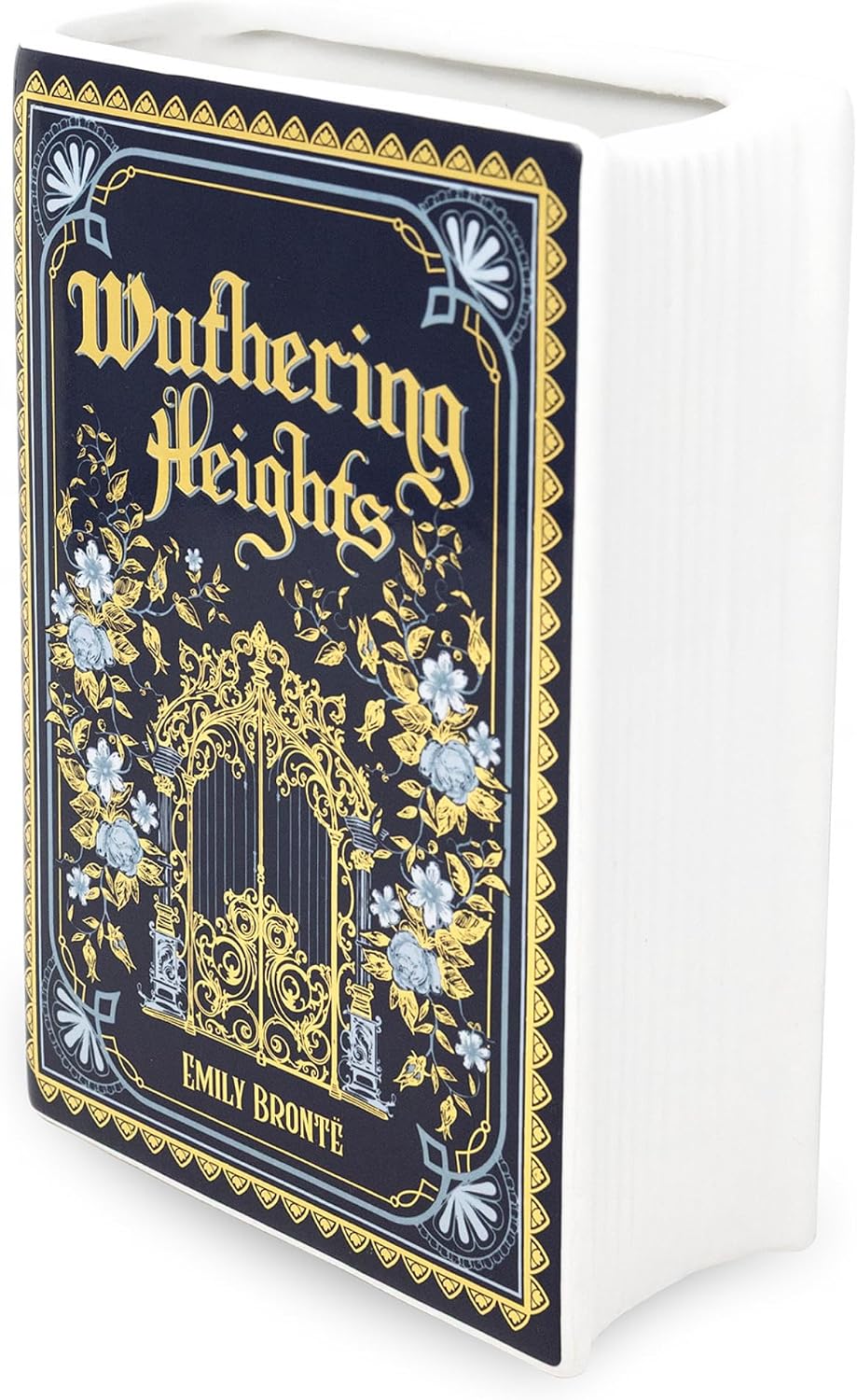 Steel Mill & Co Original Book-Shaped Decorative Vase, Ceramic Vases for Home Decor, Cute Bookshelf Decor, Unique Vase for Book Lovers (Large - Wuthering Heights)