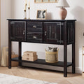 Knocbel Farmhouse 48 Inches Long Console Table for Entryway, Entry Hallway Foyer Wooden Cabinet Buffet Sideboard with 2 Storage Drawers, 2 Doors and Lower Shelf (Espresso)