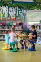 Kore Kids Wobble Stool, Flexible Seating, Ages 6-7, 14in, Blue | Wiggle chair for classroom and home boosts focus, improves posture, and provides an energy outlet; anti-tip base; Made in USA