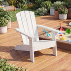 Giantex Kids Adirondack Chair, All-Weather HIPS Children's Outdoor Chair w/Ergonomic Design, Toddler Lawn Chairs for Age 3-8, Kids Beach Chair for Garden Patio Backyard (1,White)