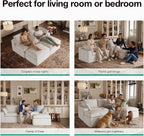 Novilla 104.3" Modular Cloud Couch, Modern Sectional Sofa with Smarts Coil® Support, Chenille Fabric, Upholstered Couch for Living Room Apartments Bedroom, No Assembly, 3 Seater + 1 Ottoman, White