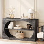 Console Table, 55-Inch Entryway Tables 3-Tier Wood Narrow Sofa Tables for Living Room Foyer Table for Entryway, Hallway, Entrance