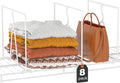 Wire Shelf Dividers for Closet: Clothes, Purse, Sweater Organizer, Vertical White Metal Rack Separators for Pantry, Bedroom, Kitchen Organization on Shelving (12" D x 10.6" H, 8 Pack)