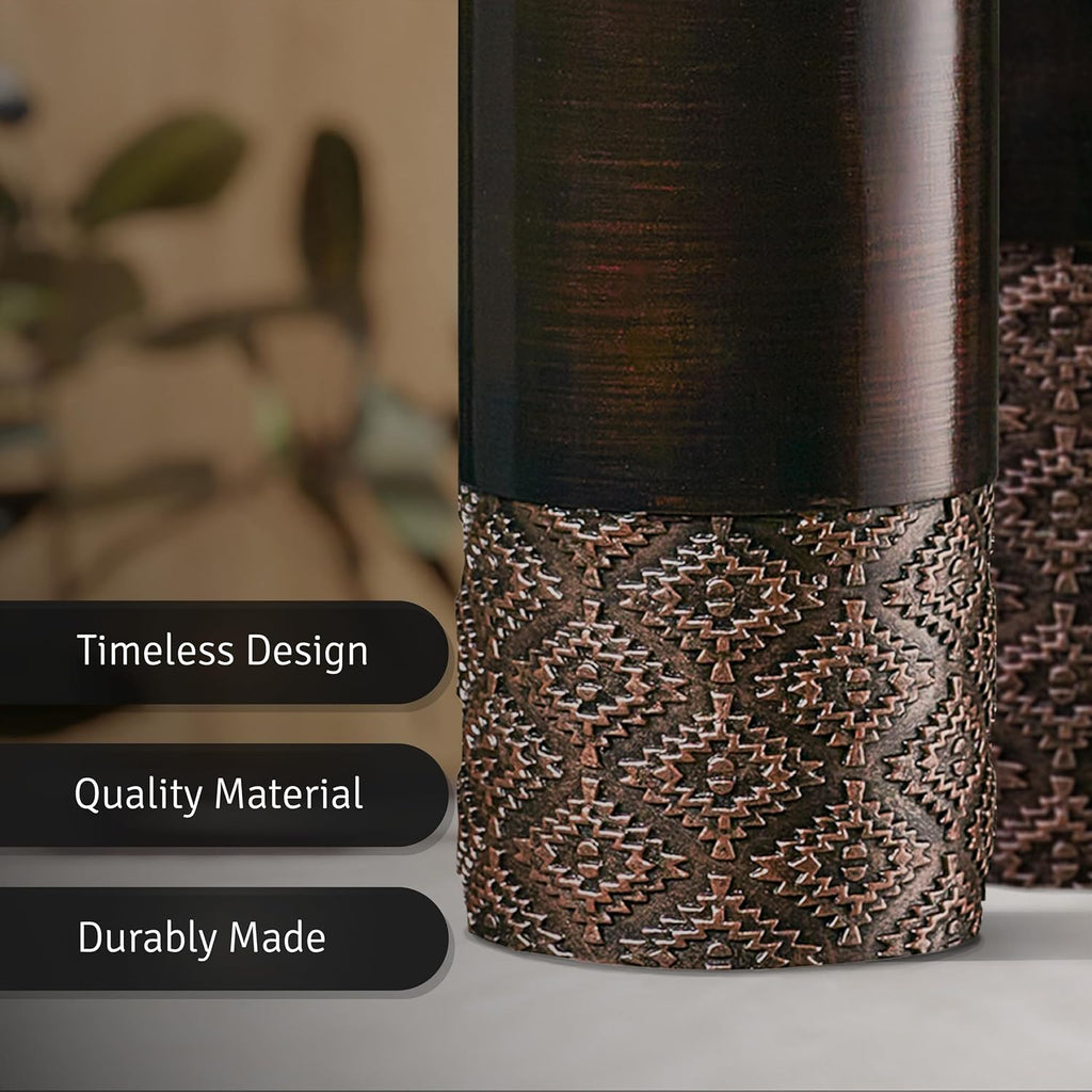 Creative Scents Dublin Brown Vases - Set of 3 Vases - Table Centerpieces for Dining Room, Kitchen Décor, Home Decor for Your Living Room, Dining Room, Bedroom, Office, Entry Table or Shelf Decor